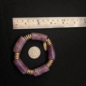 Purple and Gold Beaded Bracelet